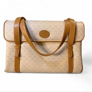 Vintage Gucci Micro GG, canvas and leather Satchel.